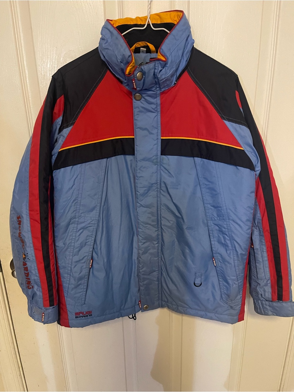 Sporty Colorblock Men’s Jacket - Light Blue, Red & Black